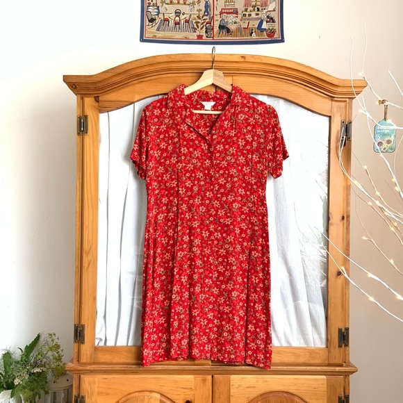 Christopher & Banks Dress size 4, Flower Print Red - Picture 7 of 17